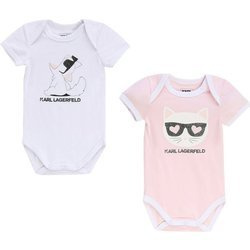 KARL LAGERFELD Kids Body niemowlęce dla dziewczynki z krótkim rękawem 2 sztuki