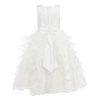 SARAH LOUISE Girls long ruffle ceremony ivory