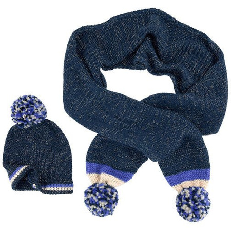 BILLIEBLUSH Komplet czapka i szalik dziewczęcy granatowy
