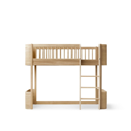  OLIVER FURNITURE Łóżko piętrowe Wood Mini + Low loft oak 768x162 cm