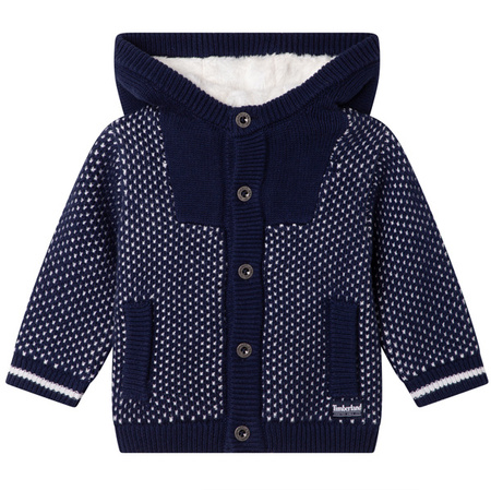 TIMBERLAND Kardigan dziecięcy podszyty futerkiem z kapturem