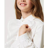 TWINSET Girls white poplin shirt with flounces