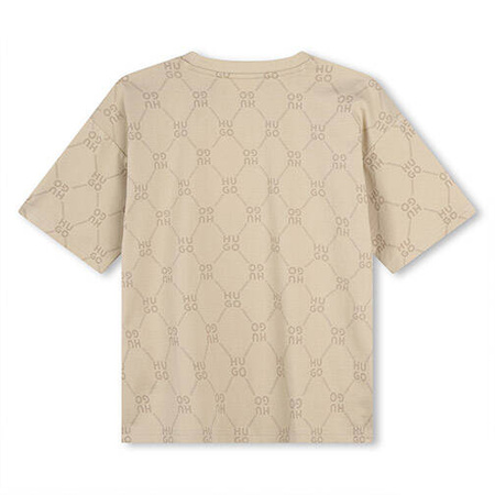HUGO Boys white cotton t-shirt with monogram print