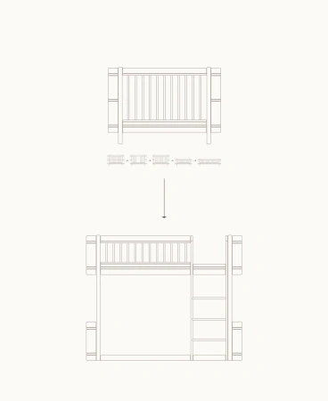  OLIVER FURNITURE Zestaw do rozbudowy Wood Łóżeczko dziecięce MINI+ COT BED do łóżka LOW LOFT BED, oak
