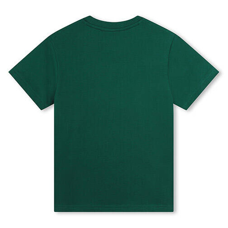 HUGO T-shirt chłopięcy  z krótkim rękawem z nadrukiem zielony