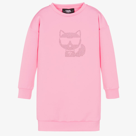 KARL LAGERFELD KIDS Cotton dress with cat application