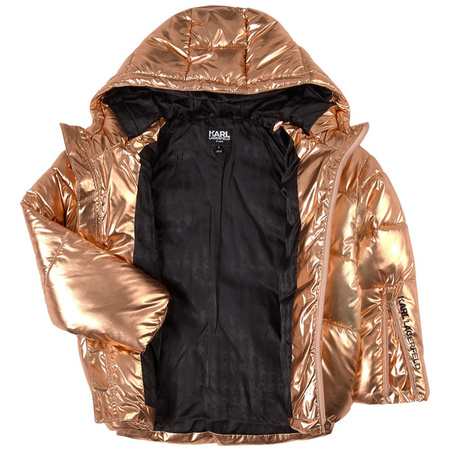 KARL LAGERFELD KIDS Girls pink puffer jacket