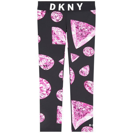 DKNY Leginsy dziewczęce z nadrukiem 