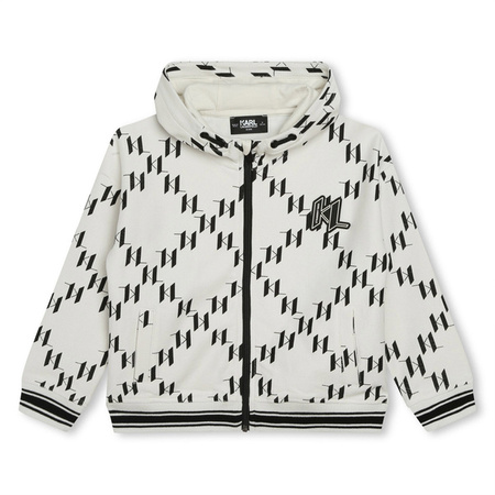 KARL LAGERFELD Boys hooded cardigan with logo print