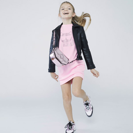 KARL LAGERFELD KIDS Cotton dress with cat application