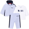 BOSS Kids Dres niemowlęcy dla chłopca trzy-częściowy błękitny