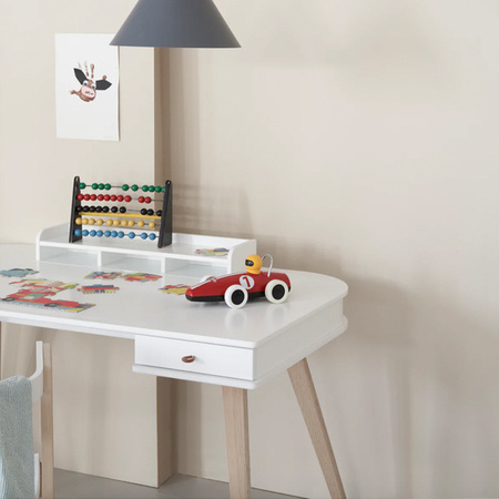 OLIVER FURNITURE Biurko dziecięce Wood białe wys. 66 cm z krzesłem