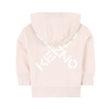 KENZO Kids Bluza dziewczęca z kapturem jasno-różowa logo