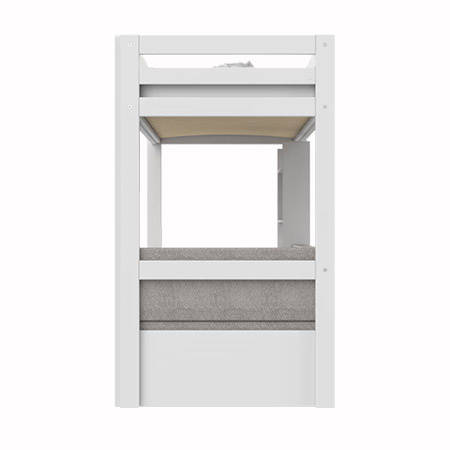 LIFETIME Kidsrooms Łóżko na wysokiej antresoli 177 cm z biurkiem i sofą, white