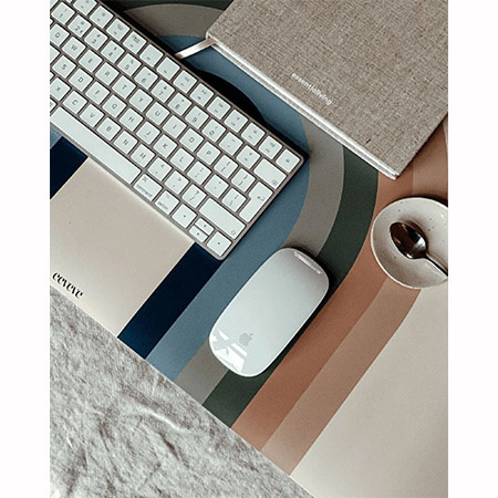 EEVEVE Deskmat Retro-lines - Seiheki Green, 70x44 cm