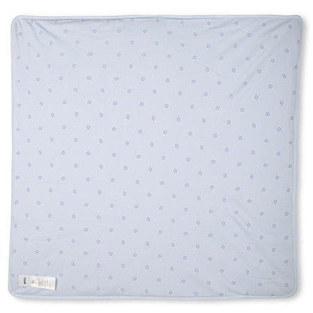 BOSS Kids Koc niemowlęcy szary z bawełny i kaszmiru w prezentowym pudełku