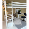 LIFETIME Kidsrooms Łóżko na wysokiej antresoli 177 cm z biurkiem i sofą, white