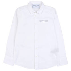 TRUSSARDI Boys long sleeve elegant shirt in white