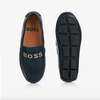 BOSS Kids Mokasyny chłopięce skórzane granatowe