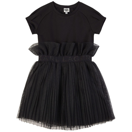 KARL LAGERFELD KIDS Pleated Dress Black