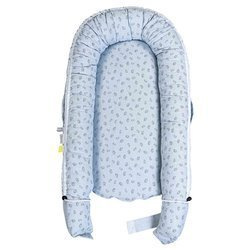 DILI BEST OZZY Otulacz do łóżeczka dziecięcego błękitny w białe kropki