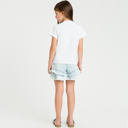 TWINSET Girls short sleeves t-shirt with print and tulle application