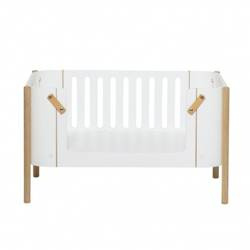 OLIVER FURNITURE WOOD BENCH, WHITE/OAK