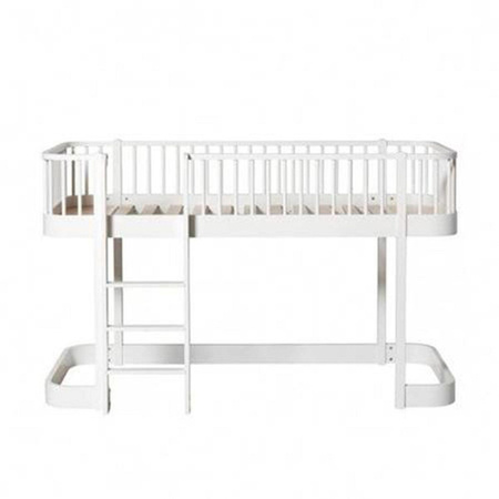 OLIVER FURNITURE Łóżko na antresol Wood Original low loft 90x200 cm, biały