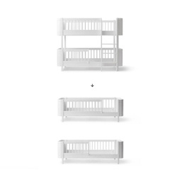Oliver Furniture CONVERSION Mini + Low Bunk Bed to 2 łMini+ Junior Beds, white