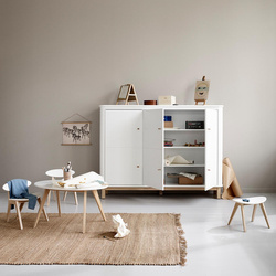 OLIVER FURNITURE Дитячий дерев'яний комод з 3 дверцятами, білий/дуб