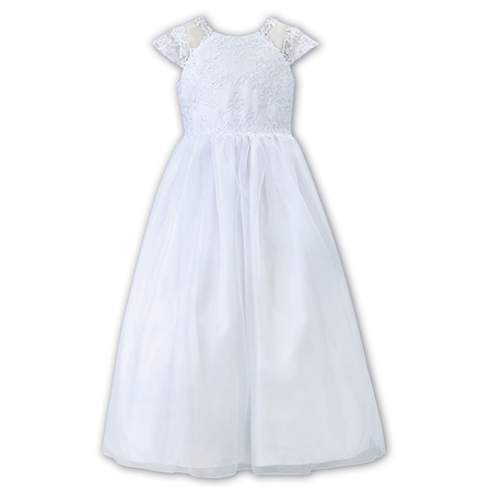 SARAH LOUISE Girls white organza communion dress