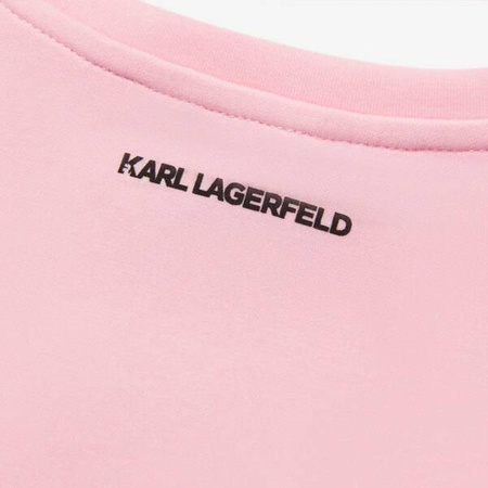 KARL LAGERFELD KIDS Bluza dziecięca różowa z aplikacją kotka