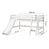  HOPPEKIDS  ECO Luxury Łóżko piętrowe ze zjeżdżalnią i pochyłą drabinką 90x200 cm