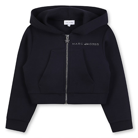 The Marc Jacobs Girls' Hooded Sipped Sweatshirt, navy