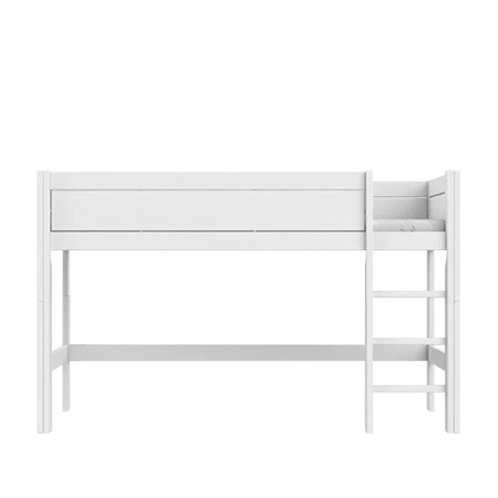 LIFETIME Kidsrooms Łóżko na niskiej antresoli z drabinką 128 cm, białe