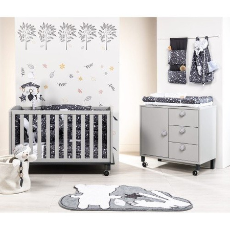 DILI BEST ASTRID Komplet pościeli dziecięcej biały z szarym haftem