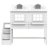 LIFETIME Kidsrooms Łóżko Mid Sleeper 128 cm z Domkiem - Lake House, białe