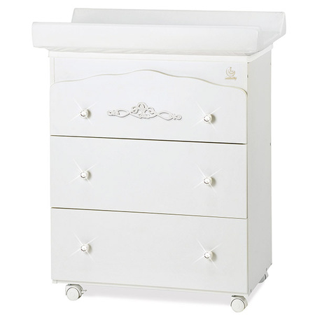 ItalBaby Dresser changing table and with a bathtub, white 