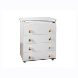 DILI BEST DINO Komoda dziecięca z wanienką szara / naturalne drewno