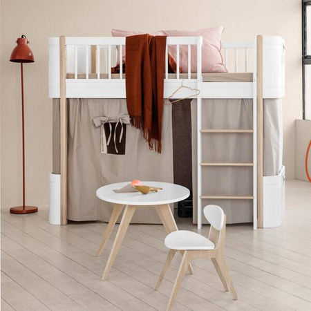 OLIVER FURNITURE CURTAIN FOR WOOD ORIGINAL BUNK BED AND LOW LOFT BED, ROSE