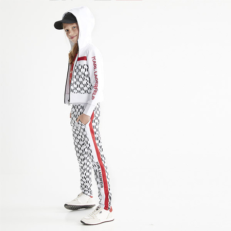 KARL LAGERFELD Kids MINI MI Spodnie dziecięce dresowe z nadrukiem monogramu logo 