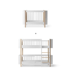 OLIVER FURNITURE Комплект для переобладнання деревини: МІНІ-ЛІЖКО ДЛЯ РОЗВАГИ на НИЗЬКЕ ДВОРЯХ'ЯСУВЕРНЕ ЛІЖКО MINI+, БІЛИЙ/ДУБ