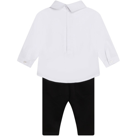 KARL LAGERFELD Kids Baby boys white and black logo romper