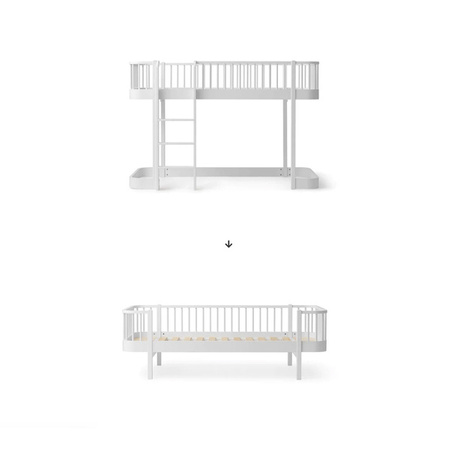 Oliver Furniture CONVERSION ORIGINAL LOW LOFT BED H=138CM into ORIGINAL DAY BED, WHITE