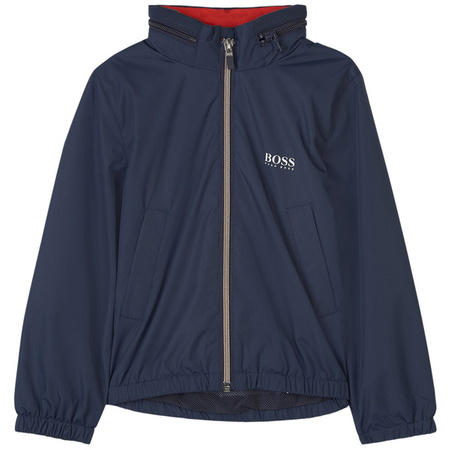 BOSS KIDS Boys Hooded Windbreaker in Navy