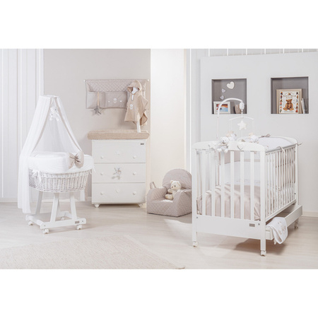 PICCI Nene Dresser changing table white with teddy nbear with beige ribbon