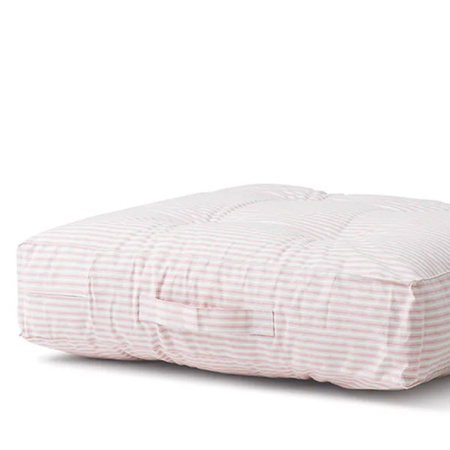 OLIVER FURNITURE FLOOR CUSHION, ROSE STRIPED