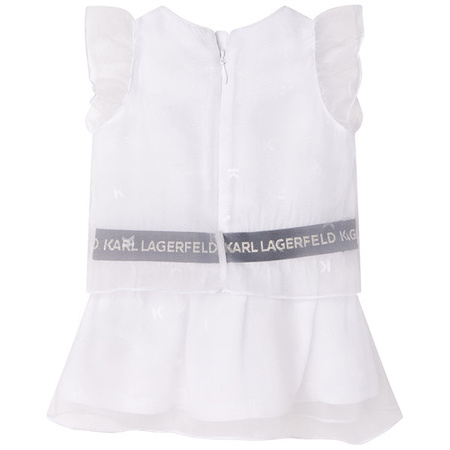 KARL LAGERFELD Kids Baby Girls White Elegant Organza Dress