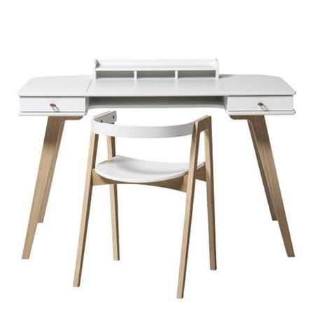 OLIVER FURNITURE Biurko dziecięce Wood białe wys. 72.6 cm z krzesłem 