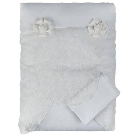 DILI BEST ASTRID Kołyska dziecięca z pościelą i baldachimem biała